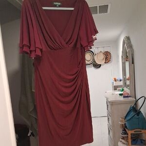 RALPH LAUREN SIZE 16  Times Burgundy  Dress